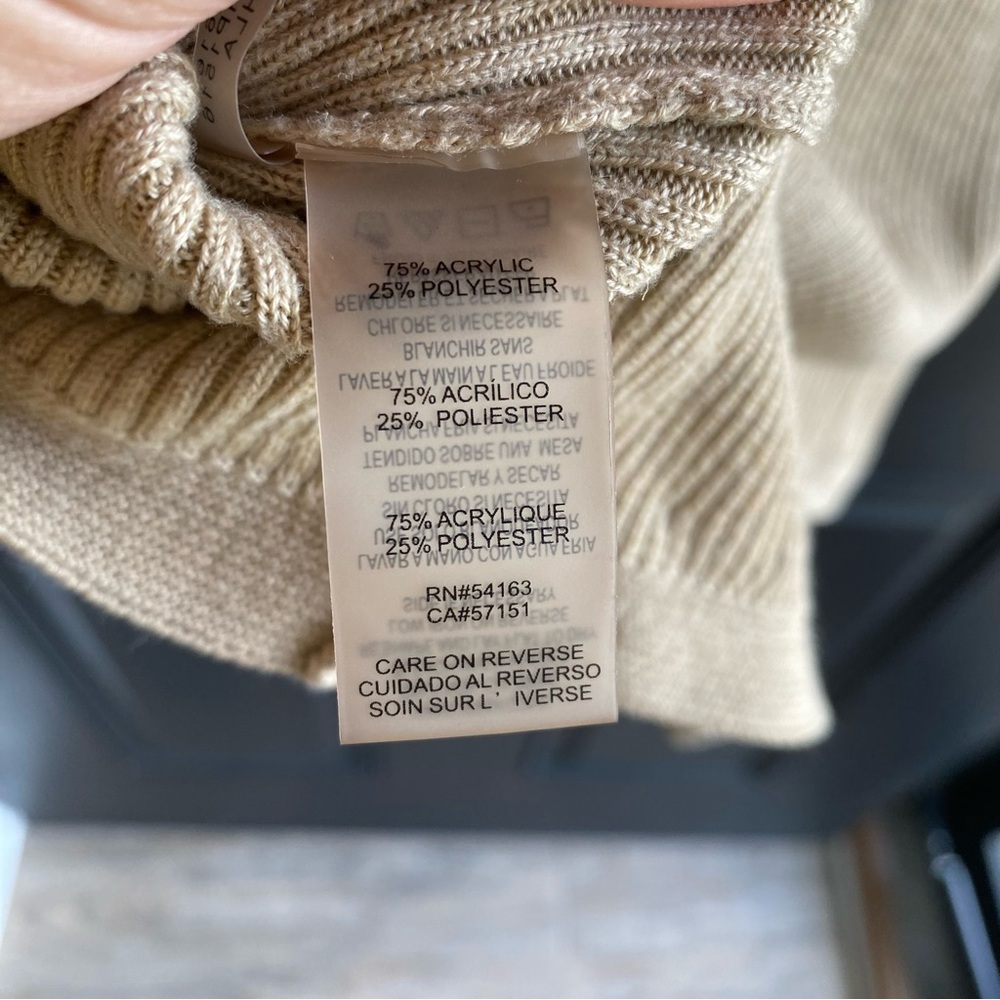 Calvin Klein Tan Ribbed Zip-Front Cardigan - Picture 7 of 8